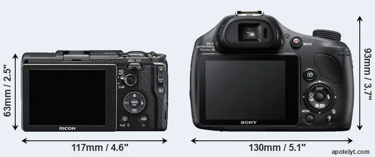 Comparison GR II or HX400V rear