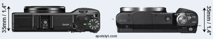 Compare GR II versus NEX-3N top