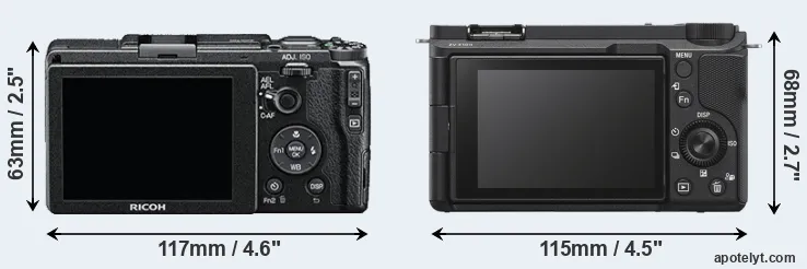 Comparison GR II or ZV-E10 II rear