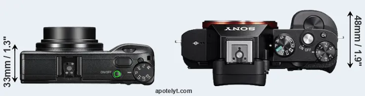 Compare GR III versus A7R top