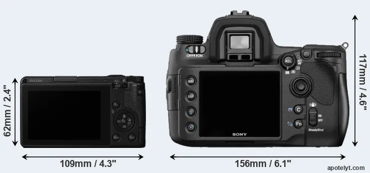 Comparison GR III or A850 rear