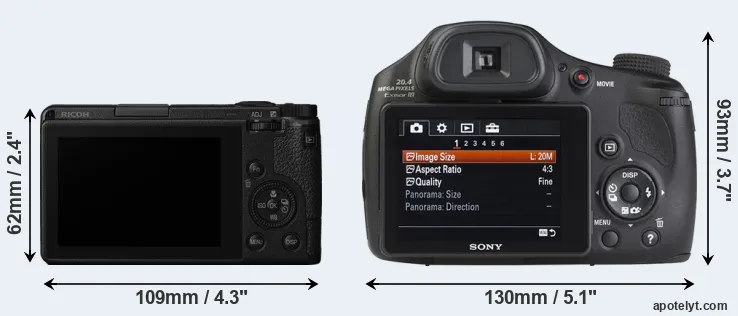 Comparison GR III or HX350 rear