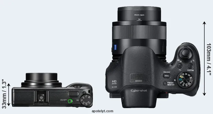 Compare GR III versus HX350 top
