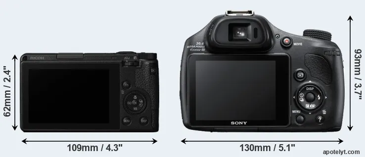 Comparison GR III or HX400V rear