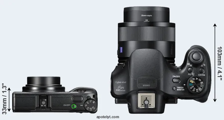 Compare GR III versus HX400V top