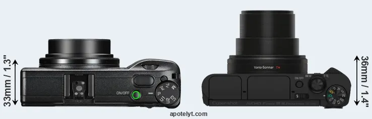 Compare GR III versus HX80 top