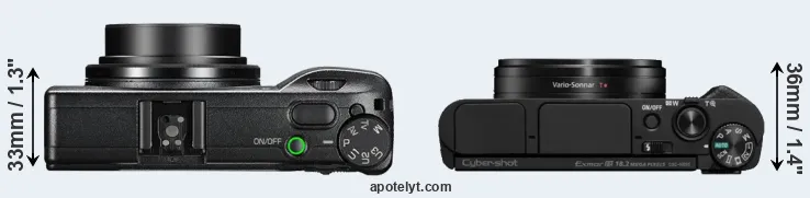 Compare GR III versus HX95 top
