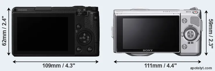 Comparison GR III or NEX-5 rear