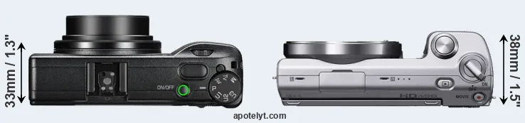 Compare GR III versus NEX-5 top
