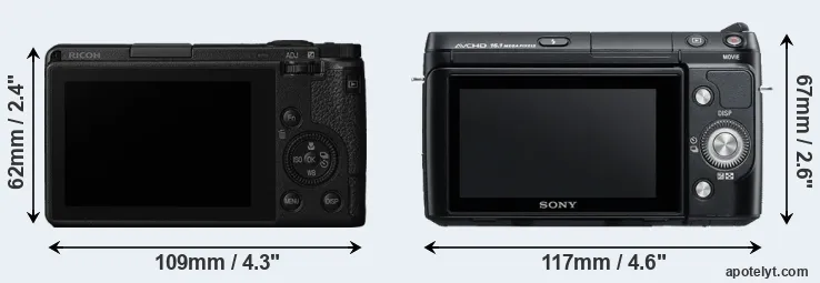 Comparison GR III or NEX-F3 rear