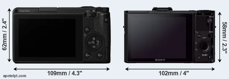 Comparison GR III or RX100 II rear