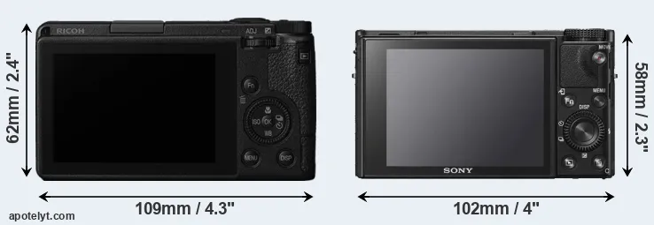 Comparison GR III or RX100 VI rear
