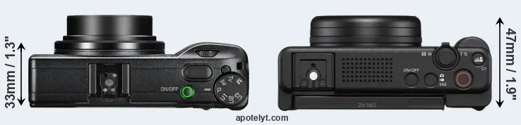 Compare GR III versus ZV-1 II top