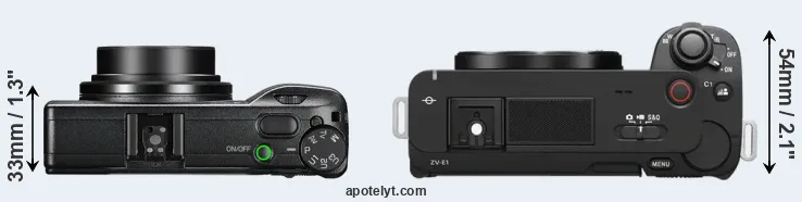Compare GR III versus ZV-E1 top