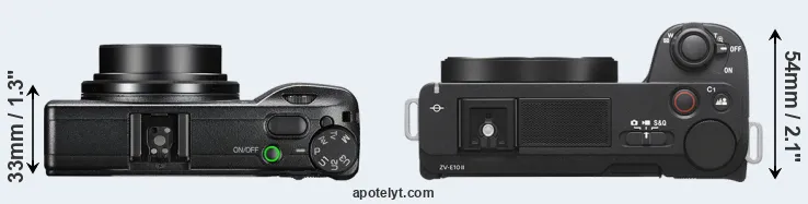 Compare GR III versus ZV-E10 II top