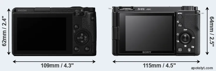 Comparison GR III or ZV-E10 rear