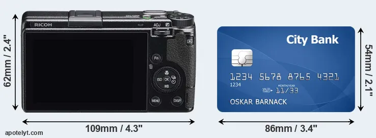 GR IIIx and credit card rear side