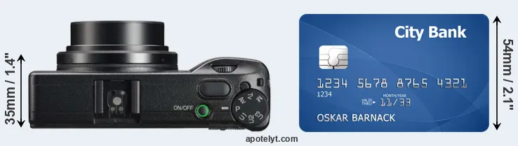 GR IIIx versus credit card top view