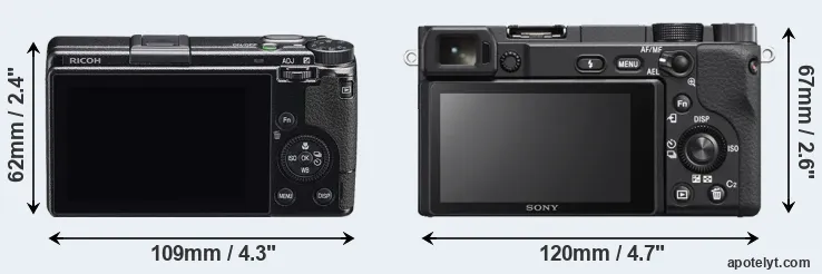 Comparison GR IIIx or A6400 rear