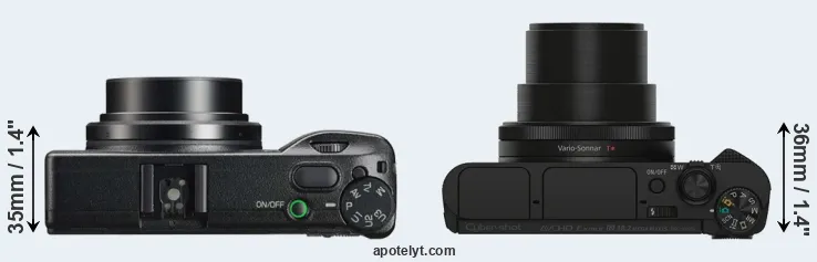 Compare GR IIIx versus HX90V top