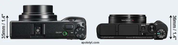 Compare GR IIIx versus HX95 top