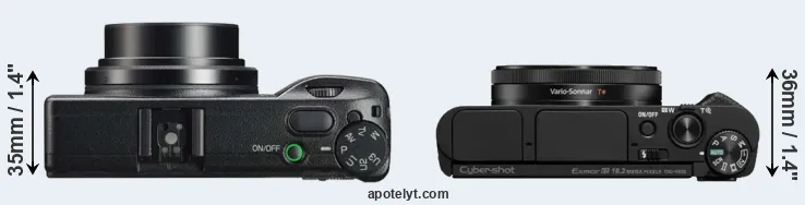 Compare GR IIIx versus HX99 top
