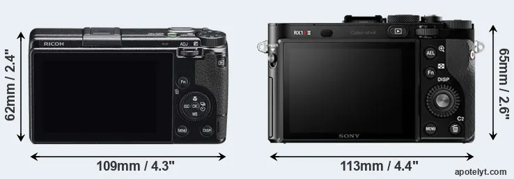 Comparison GR IIIx or RX1R II rear
