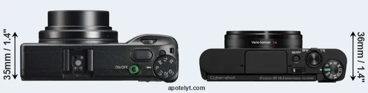 Compare GR IIIx versus WX800 top