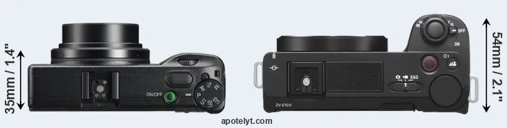Compare GR IIIx versus ZV-E10 II top