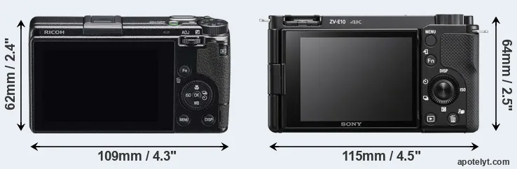 Comparison GR IIIx or ZV-E10 rear
