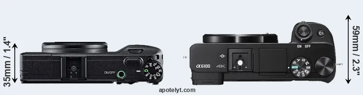 Compare GR versus A6100 top