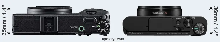 Compare GR versus WX800 top