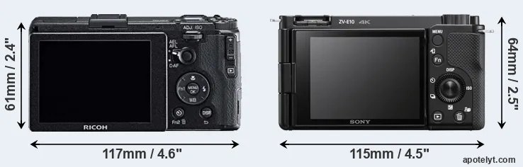 Comparison GR or ZV-E10 rear