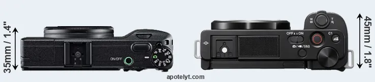 Compare GR versus ZV-E10 top