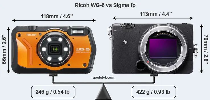 Size Ricoh WG-6 vs Sigma fp