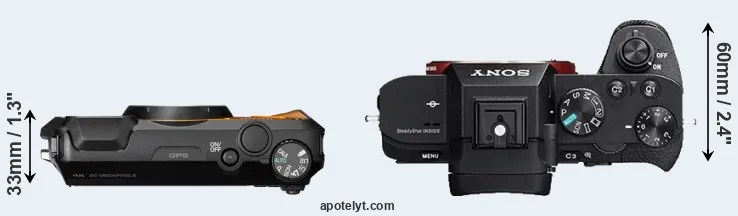 Compare WG-6 versus A7R II top