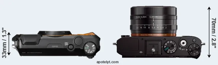 Compare WG-6 versus RX1 top