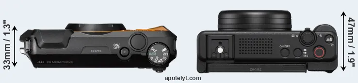 Compare WG-6 versus ZV-1 II top