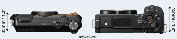 Compare WG-6 versus ZV-E10 top
