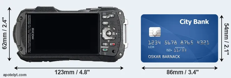 WG-60 and credit card rear side