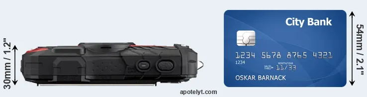 WG-60 versus credit card top view