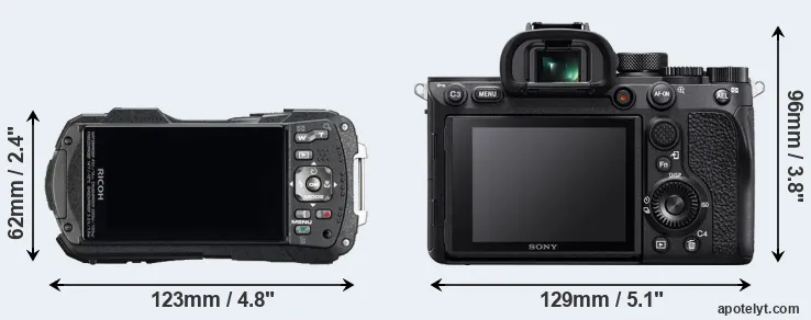 Comparison WG-60 or A7R IV rear