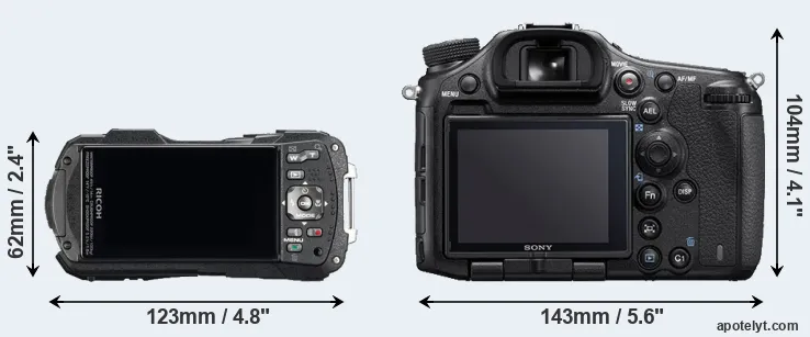 Comparison WG-60 or A99 II rear