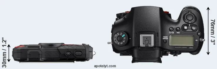 Compare WG-60 versus A99 II top