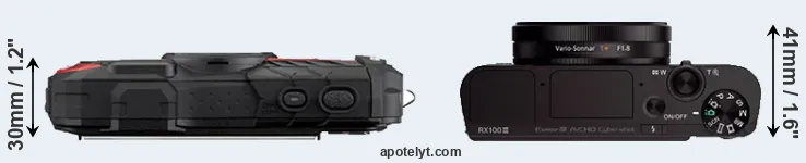 Compare WG-60 versus RX100 III top