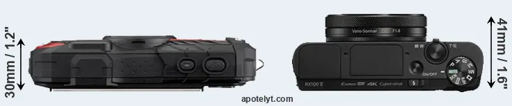 Compare WG-60 versus RX100 V top