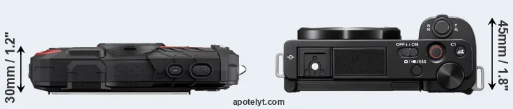 Compare WG-60 versus ZV-E10 top