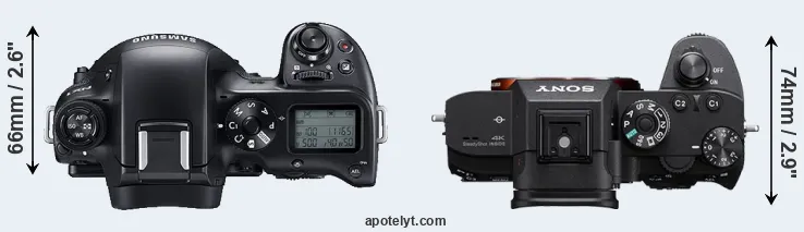 Compare NX1 versus A7R III top