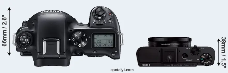 Compare NX1 versus RX100 II top