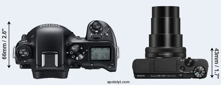 Compare NX1 versus RX100 VI top